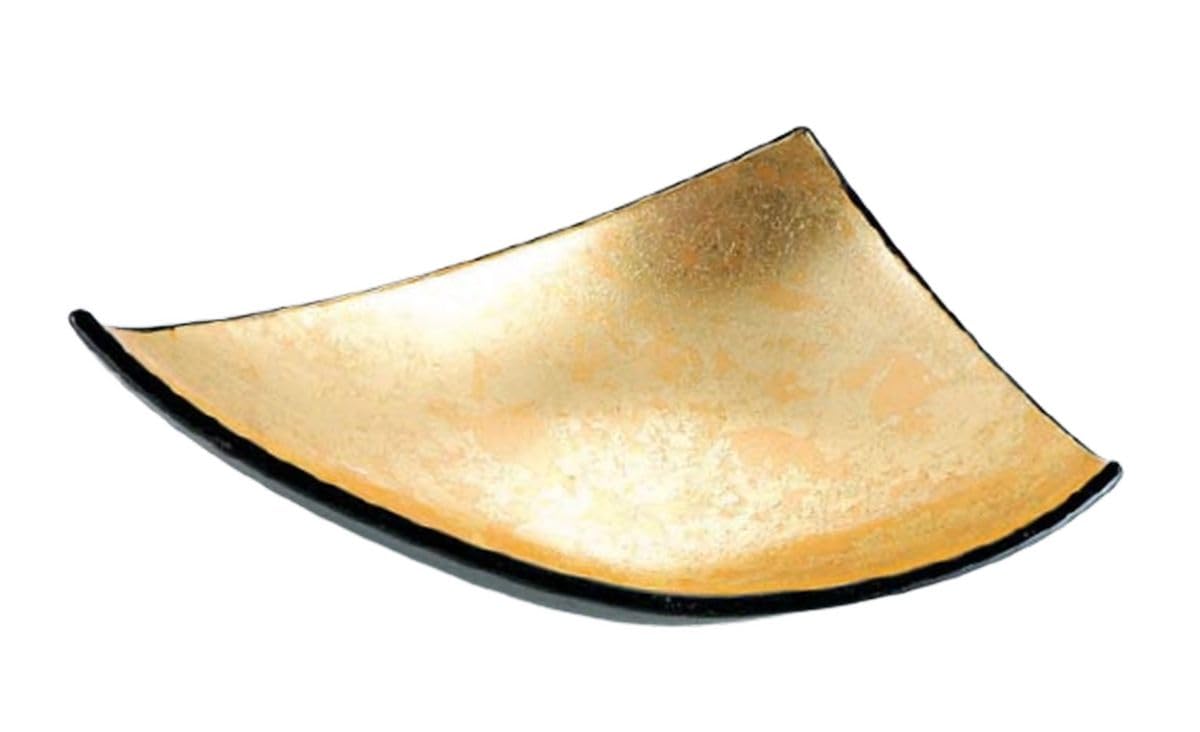 J-kitchens Mitsuyama Serving Plate with Two-Color Gold Leaf, 19.5cm, Model Number 872555, Made in Japan