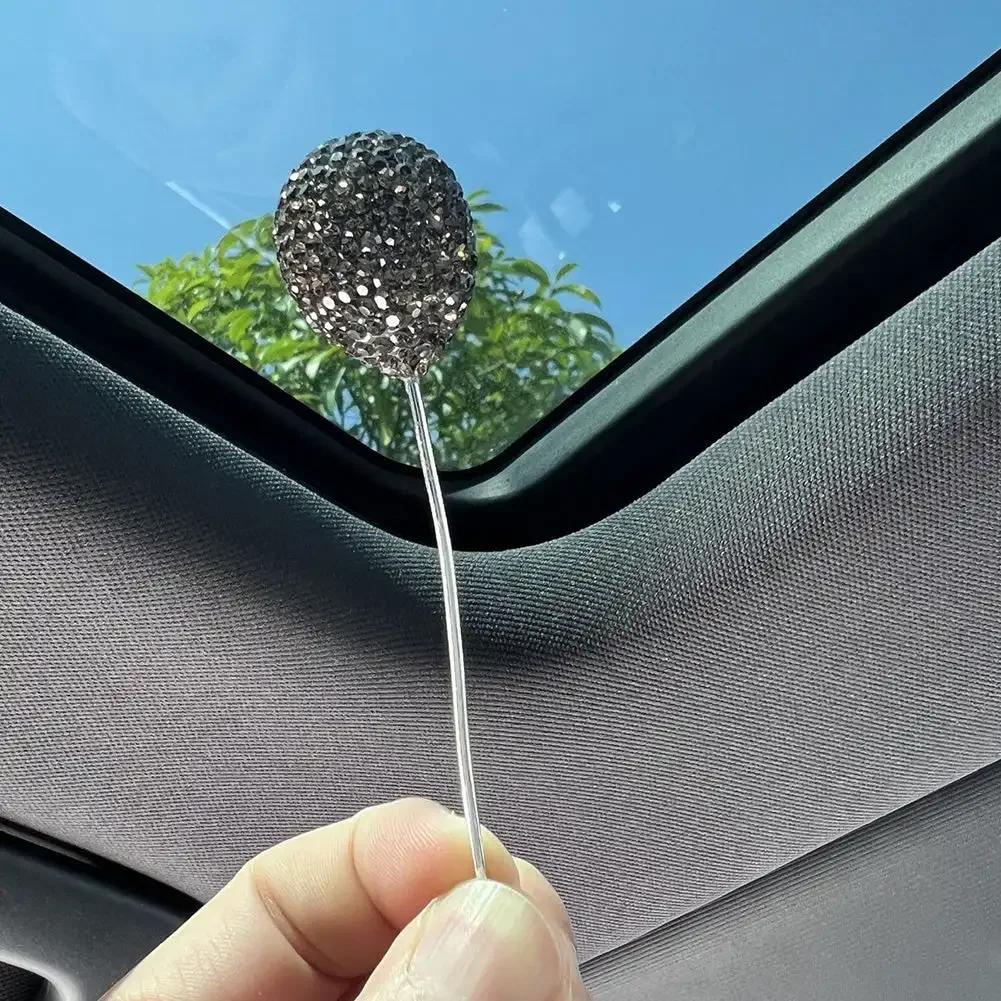 Creative Rhinestone Balloon Crown Car Center Console Decorative Ornaments Dashboard Cute Decor Bling Car Accessories Interior