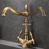 Tuqiu Antique Bathroom Faucet Brass Bathroom Basin Faucet Cold Hot Water Mixer Lavotory Faucet Sink Tap Deck Mounted  Tap