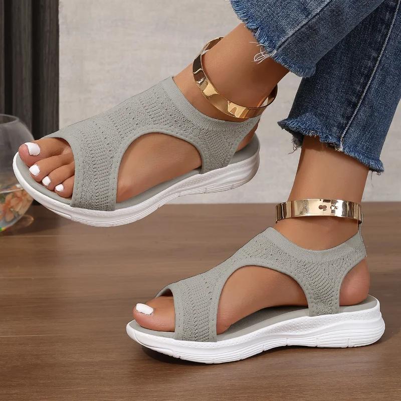 Fashion 2024 New Summer Hollow Sandals Women's Wedge Fashion Hollow Light Sandals Women's Casual Beach Breathable Sandals Zapatos