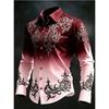 New Black Satin Ethnic Style Geometric Border Men's Long Sleeved Shirt Retro Business Casual Shirt Clothing