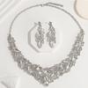 Crystal Necklace Earrings Party Wedding Accessories Indian Bridal Costume Jewelry Gift