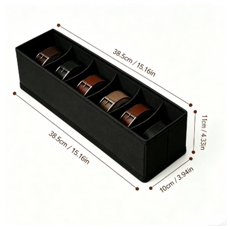 Scatola Organizzatrice per Cinture 6 Scomparti Stile Pelle Organizer per Cassetto per Cinture Cravatte Sciarpe Accessori