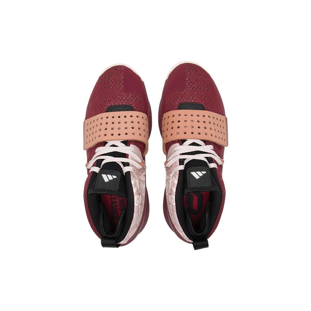 Adidas „Dame 8 EXTPLY Legends Unleased“ – „Foo Lion Men“ sportbačiai, raudoni, bordo, dulkėtai rožiniai ID8422
