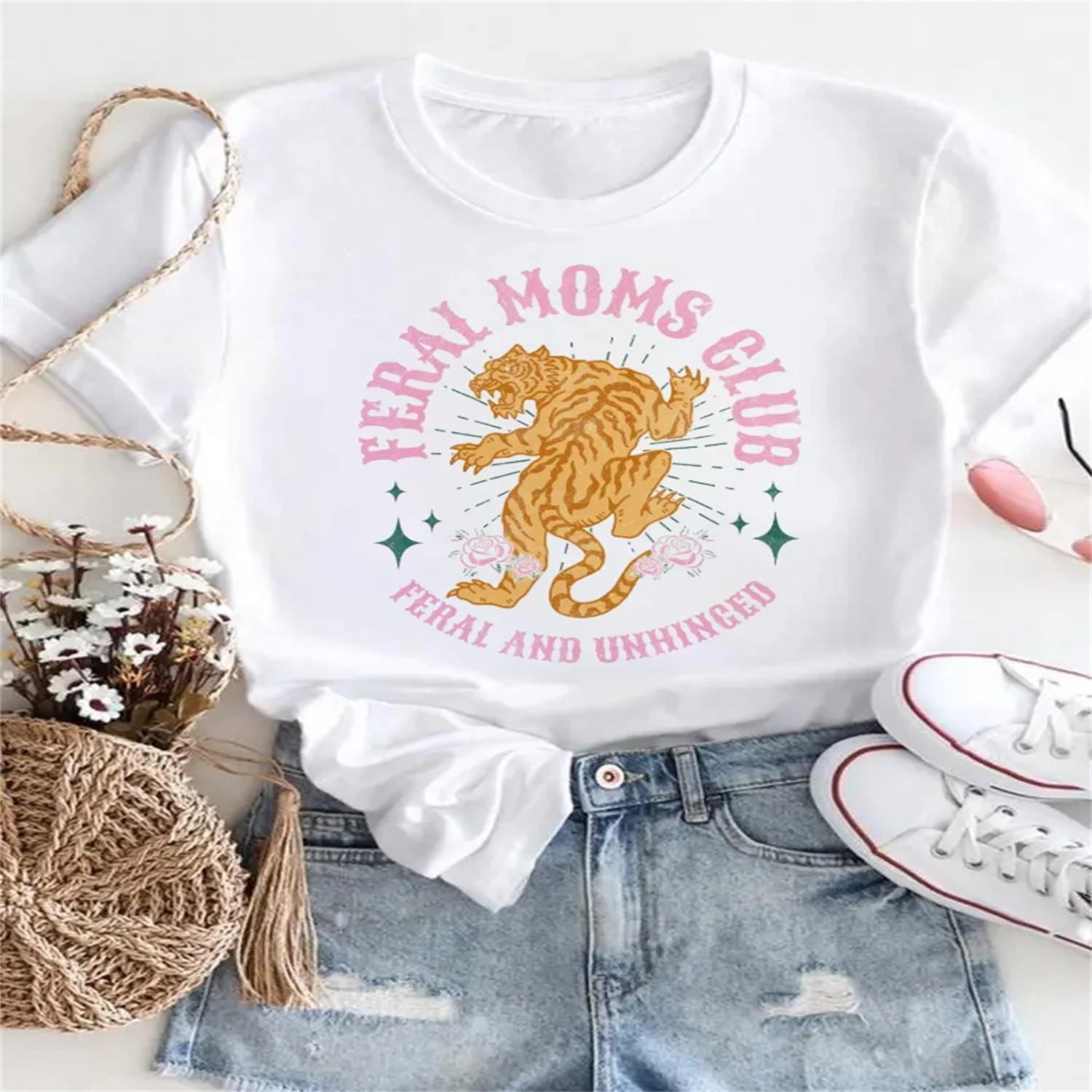 Fashionable T-Shirt Clothing Casual Cartoon Animal Pattern 90s Women s Top Short Sleeve O-Neck Women s Printed New Regular T-Shi XXXXXL белый