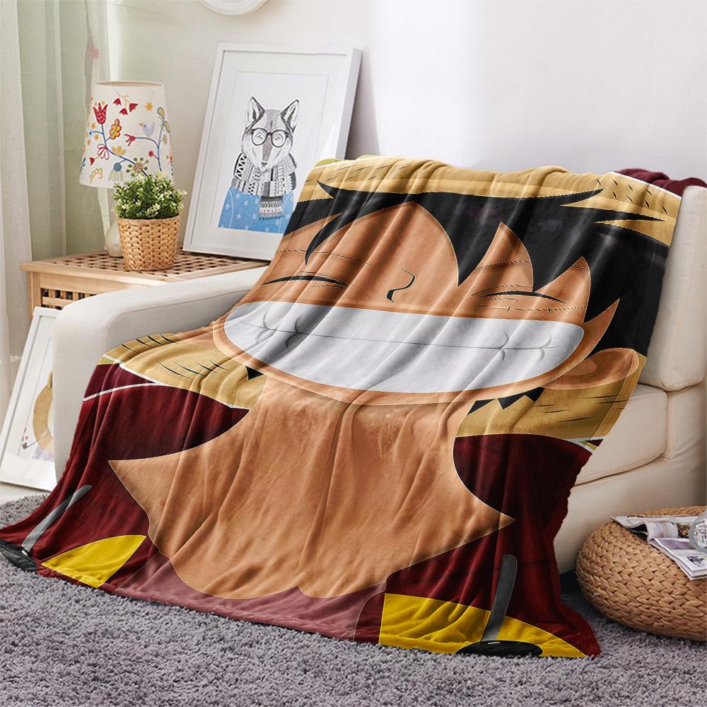 1PC Luffy D Patterned Flannel Blanket Suitable For All Seasons For Home Decor Warmth And Comfort Gifts Holiday Present