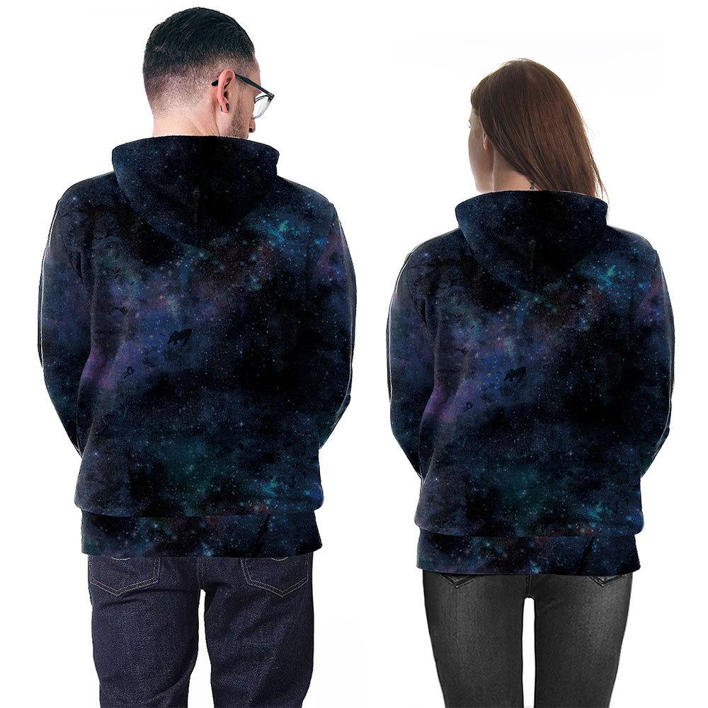 New street hoodie horror mask avatar print halloween couple sweater