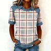 Women's Fashion Collar Cowboy Splicing Sweatshirt Casual Printed Hoodie Short Sleeve Shirt Top