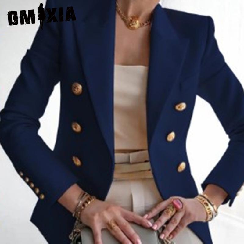 

GMXIA женские винтажные повседневные куртки и пальто с решетчатым принтом осень-зима с длинными рукавами и воротником-поло XXL темно-синий