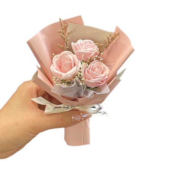 Pocket Rose Artificial Flowers Gift Packaging Mini Bouquet Long-Lasting No Wither Flower for Valentine’s Day Birthday