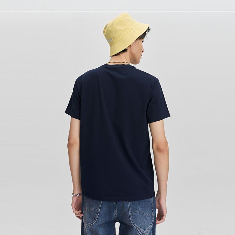 Lee T-Shirts Men's Navy Blue Crew Neck Moderate Straight Fit LMT007521K9900FA05179