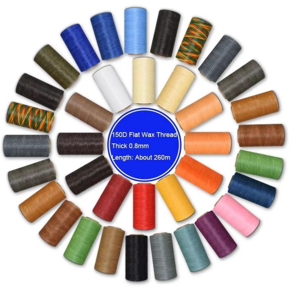 0.8mm Leather Sewing Thread Thickness Flat Waxed Thread Hand Stitching Thread  Bookbinding