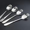 Stainless Steel Coffee Scoop Skull Shape Dessert Ice Cream Spoon Halloween Theme Party Dining-Table Scoops Decorations Supplies