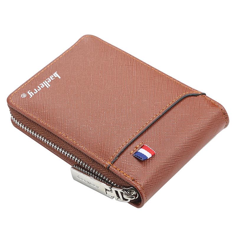 Men's Short Multifunctional Accordion Wallet - ID & Credit Card Holder with Multiple Slots, Large Capacity.