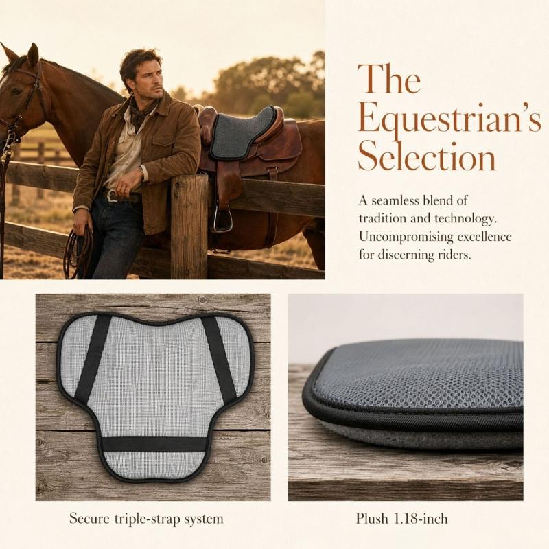 Training Horse Saddles Pad with Shaped Underlay Form, Breathable Polyester Layer for Daily Use, Pressure Balance Help and Simple Cleanup, 50 X 37 Cm