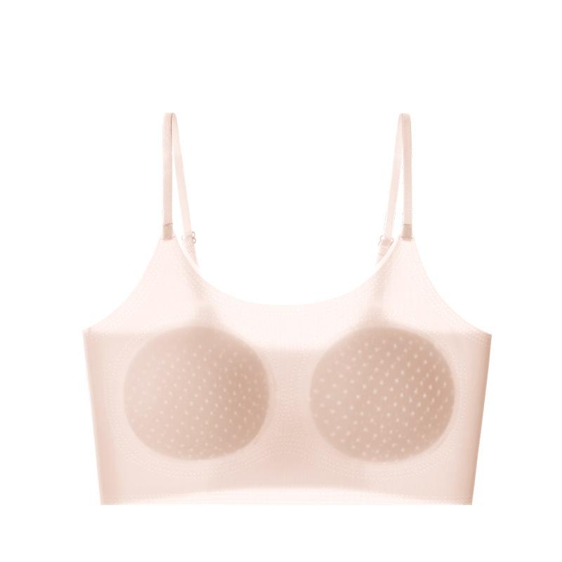 Traceless Light Material Bra Comfortable and Breathable Semi-fixed Two or Three-stage Vest Jelly Glue Girl Underwear
