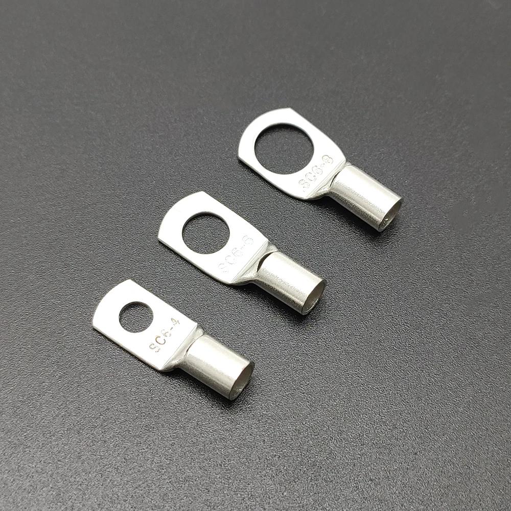 5/10 Pcs Tinned Copper Cable Lugs  Set Crimp Terminals Wire Welding Cable Connectors Suit SC16-6~SC35-12 Soldering Kit Bare Terminal
