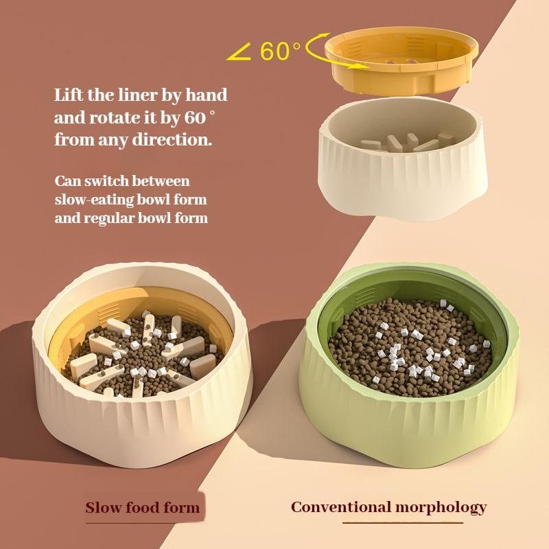 Dog Slow Food Bowl Pet 2-in-1 Anti Spill Dog Bowl Anti Slip Dog Basin PP Cat and Dog Supplies Pet Slow Food Basin