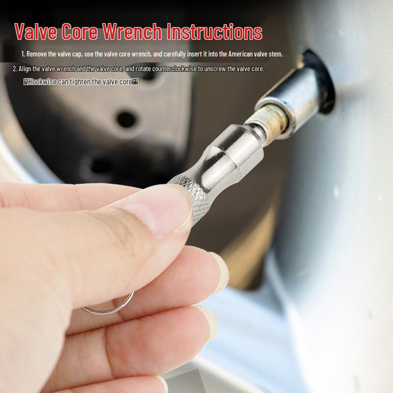 Tire Valve Core Wrench & Deflation Tool for Cars and Motorcycles