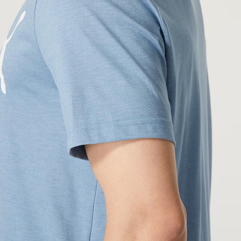 Puma Letter Print Casual Fitness Training Short Sleeve T-Shirt Men Tops Blue 675711-20