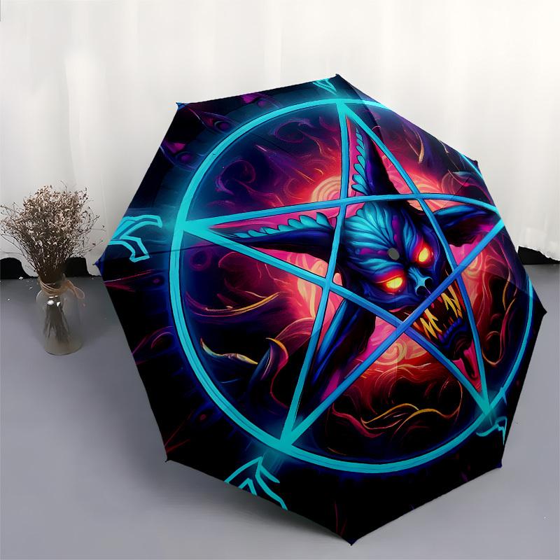 1pc Demon Pentagram Symbol Umbrella with Plastic Handle,Suitable for All Seasons Home Travel Outdoor UmbrellaB1674
