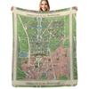 Pocket Map of Versailles 1931 Throw Blanket Color Fast Cozy Throw Blanket
