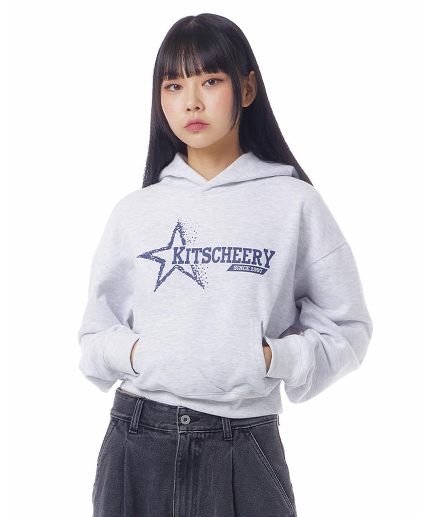 Scattered Star Crop Hoodie (Melange)