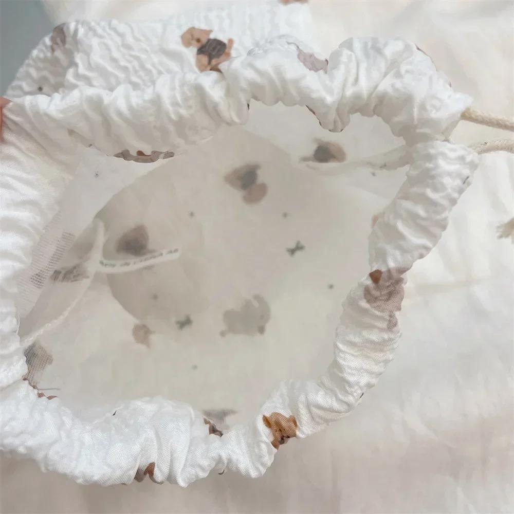 1PCS Women Girls Jewelry Lipstick Cosmetic Tote Rope Pouch String Bags Small Coin Purse Key Earphone Drawstring Storage Bag