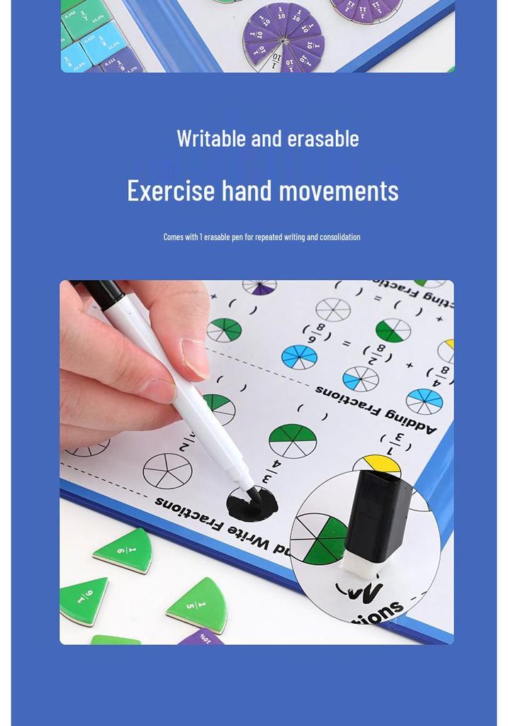 Score Cognition Magnetic Book: Educational Fraction and Thinking Exercises for Primary School Children