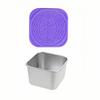 Stainless Steel Sauce & Salad Container with Silicone Lid, 60/180ml, Leakproof Square Design
