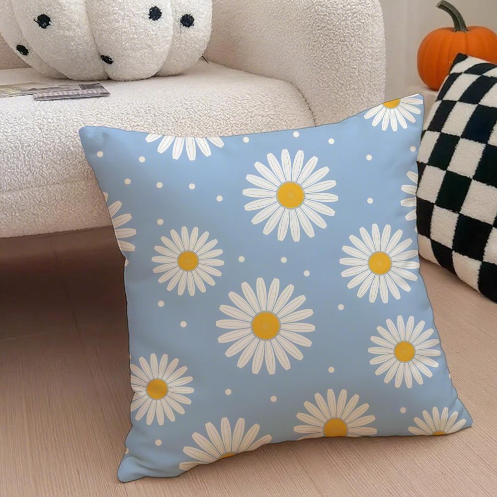 Full Print Floral Print Pattern Art Cushion Cover Throw Pillow Cover Hidden Button Durable Polyester Chair Cushion