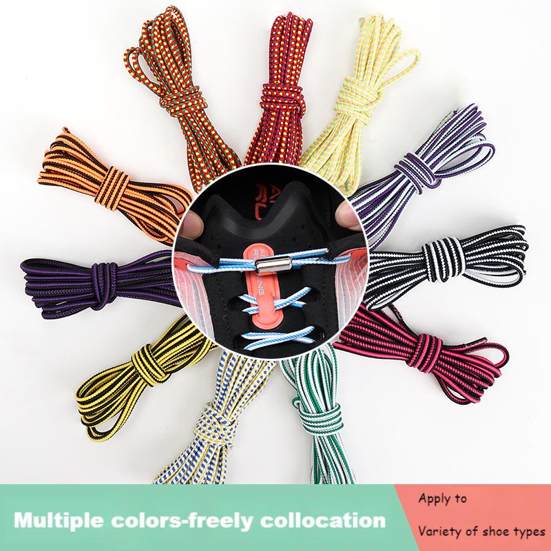 Colourful No Tie Shoe laces Round Shoelaces for Sneakers Elastic Laces without ties Kids Adult Quick Shoe lace Rubber Bands