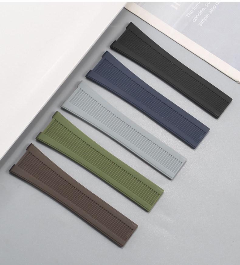 Gummi Konkaves Uhrenarmband für Patek Nautilus Philippe PP 5711 5712 Schwarz Blau Grau Braun Silikon Uhrenarmband 25mm*13mm