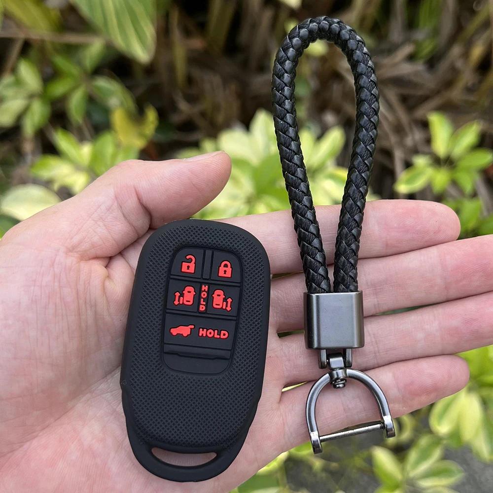 Rubber Car Key Fob Cover Silicone Protector Case for Honda STEPWGN RP6/RP7/RP8 Odyssey Freed Elysion 2023 2024 Remote Keychain