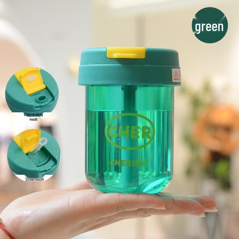 Premium Mini Kinder Sommer Strohhalm Wasserflasche - Niedlich, Tragbar, Kunststoff Sportdesign