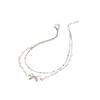 Double-layered Bow-shaped Pearl Layered Pendant Bracelet for Women, Elegant and Luxurious Women's Hand Chain, Student-style Hand Chain