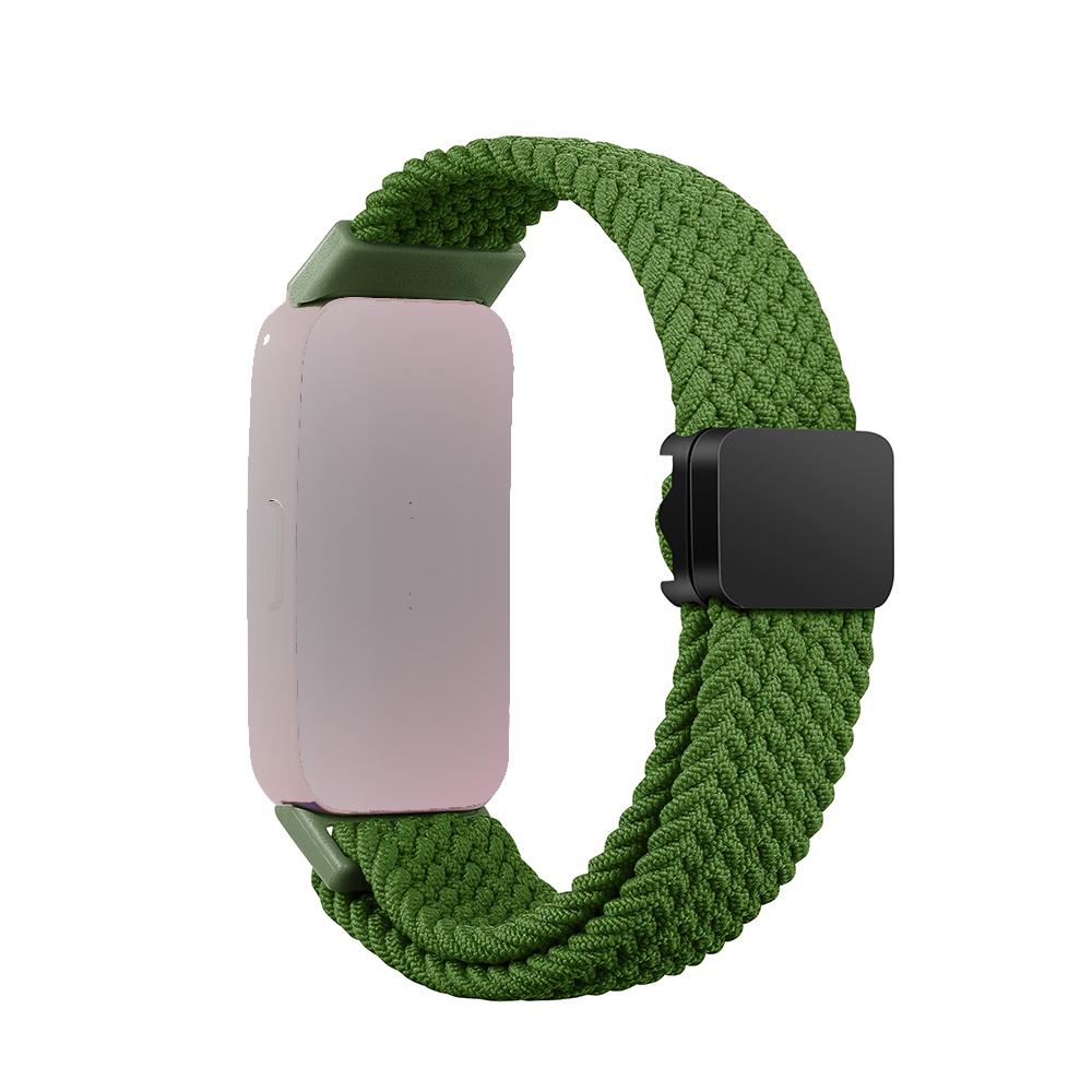 

Ремешок для часов для Huawei Band 9 8 Браслет Браслет Для Huawei Band 9 Плетеный нейлоновый эластичный магнитный тканый ремешок For Huawei band 9 8 зелёный