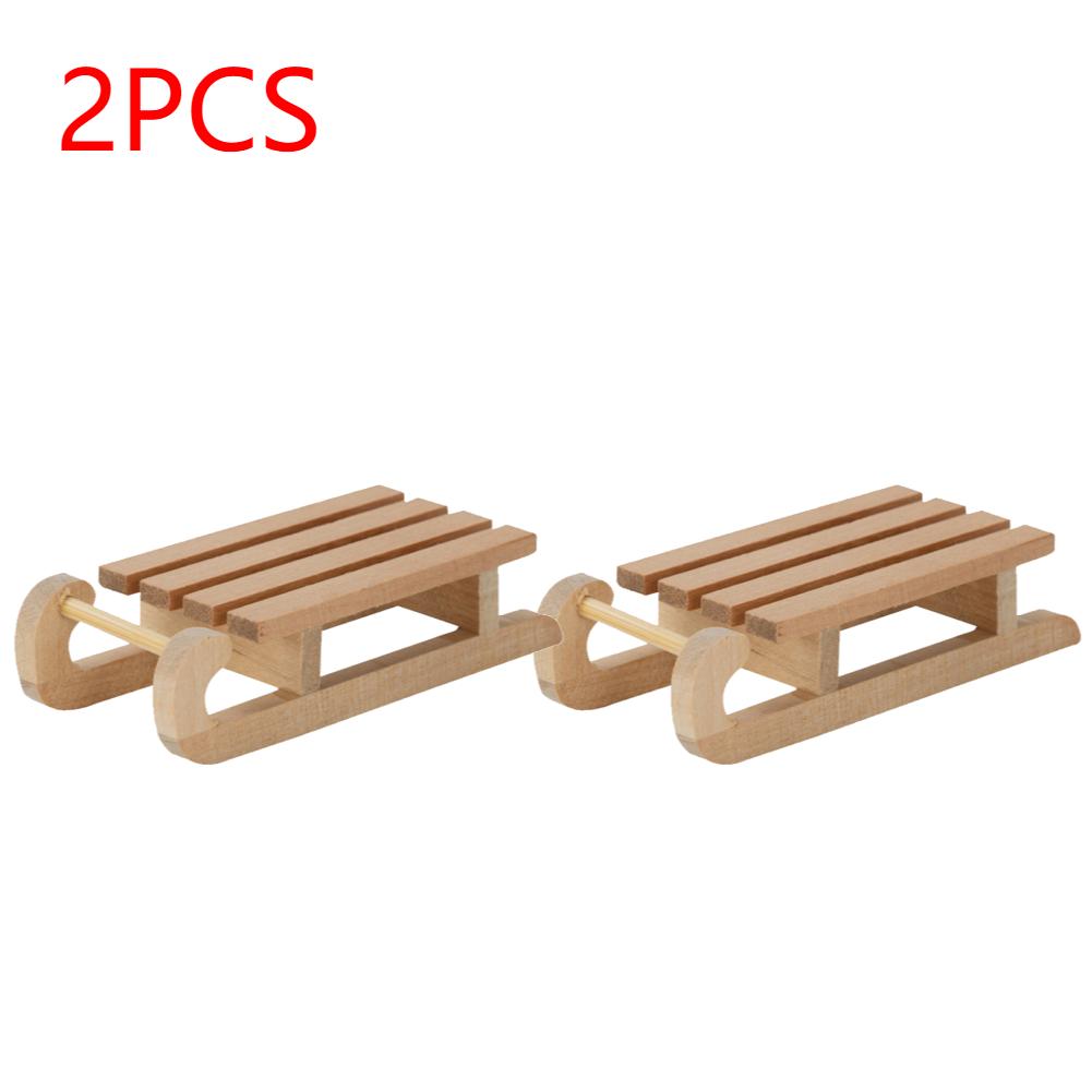 Mini Simulation Snow Sled Handmade 1/12 Wooden Sleigh Desktop Craft Home Decor Crafts Snow Sled Ornament Odorless for Doll House