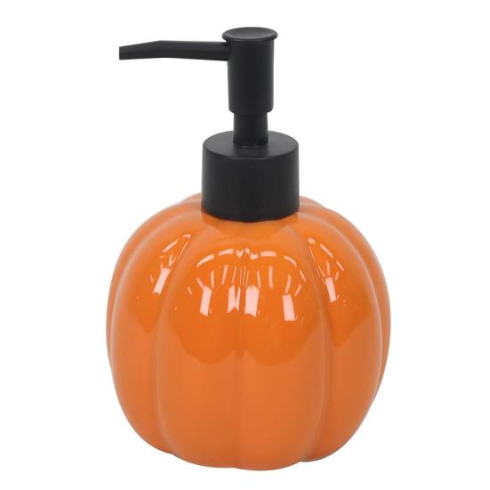 21 oz Halloweenský dávkovač mýdla Keramický ve tvaru dýně Dávkovač mýdla na ruce s plastovou pumpičkou Plnitelná láhev na pleťové mléko pro domácí dekoraci