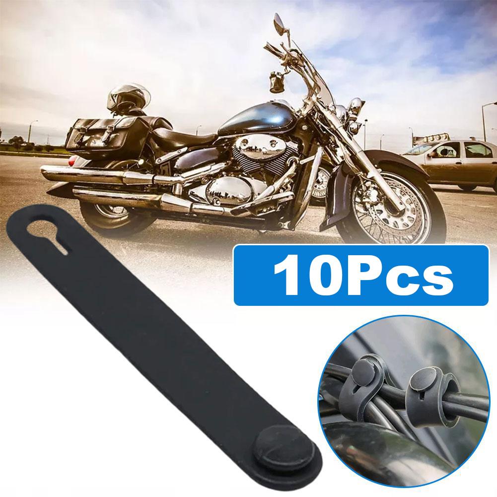10pcs Motorcycle Rubber Cable Ties Electric Vehicle Binding Handle Fixed Direction Wiring Tape Line Harness Arrangement Hub M7a2