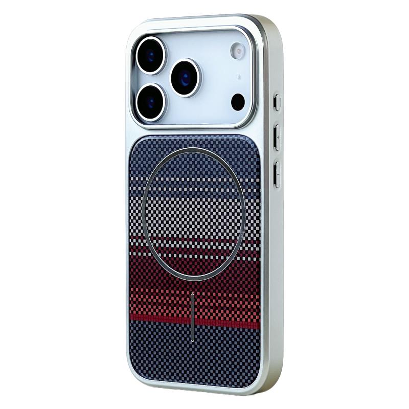 Carbon Fibre Texture MagSafe Bumper For iPhone 17 17pro max 16Pro 16 15 14 Plus Magnetic Wireless Charging Skin Feel Matte Cover