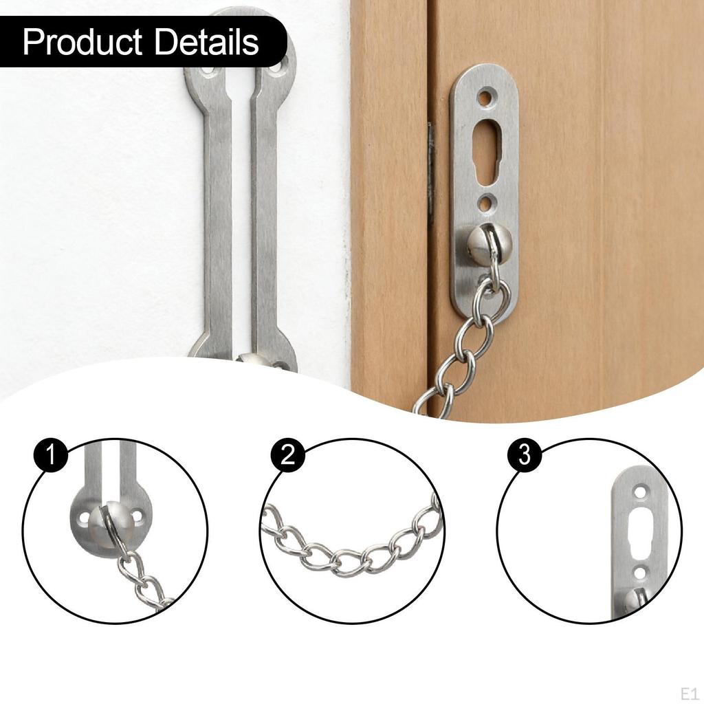 Door Chain Lock Security Sliding Metal Sturdy Easy Installation Latch Buckle Heavy Duty