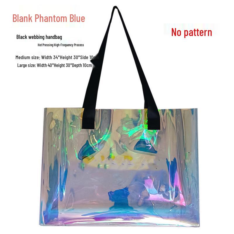 

PVC Laser Bag - Fashionable Multipurpose Bag for Gifts, Souvenirs, Makeup, Travel, Beach, and Shopping Medium (Width 34 * Height 30 * Side 10)