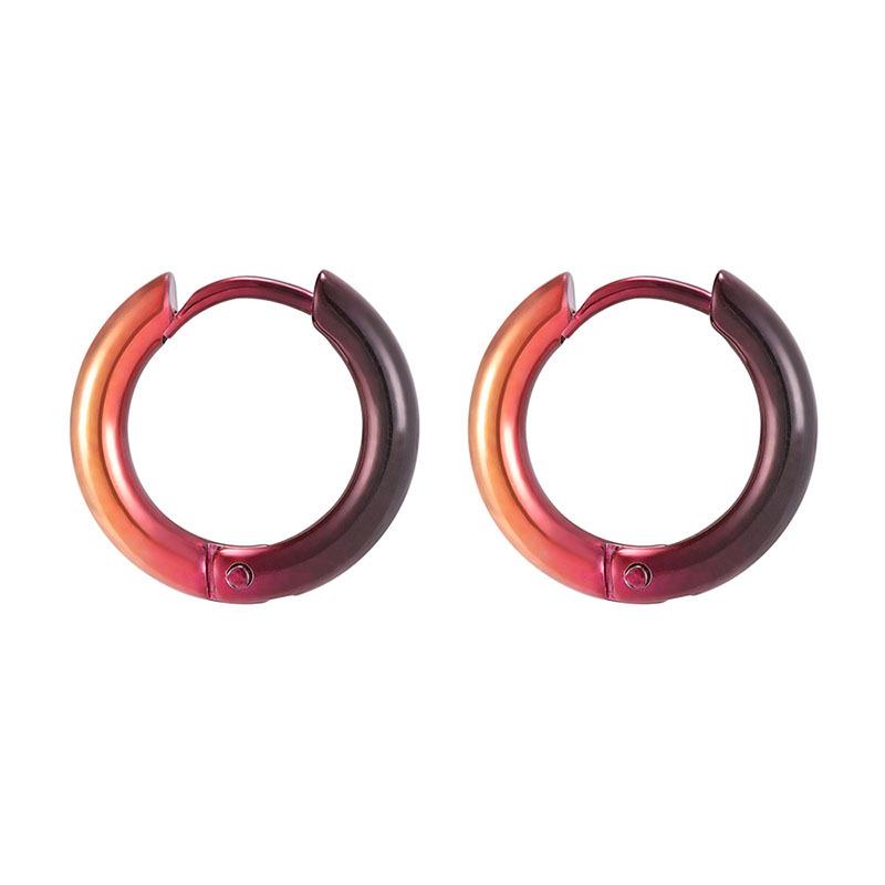 Boucles d'oreilles créoles colorées en acier titane pour hommes et femmes - Manchettes d'oreilles tendance été 2022