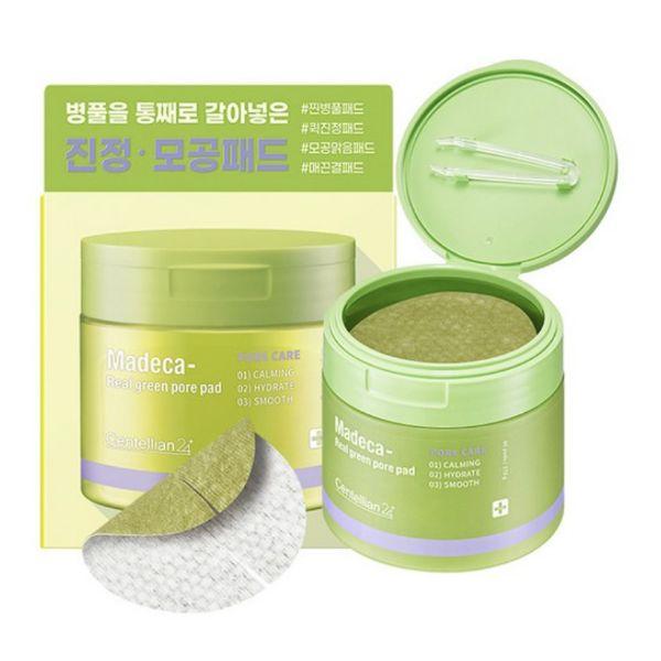 Centellian24 Madeca Real Green Pore Pads Pore Refining Exfoliating Toner Pads 170g 60 Pads