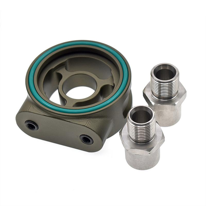 Aluminum Oil Filter Sandwich Trument Plate Adapter M20-1.5 3/4-16UNF Oil Temperature Pressure Sensor Base Universal