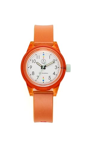 Citizen Q&Q Analog Smile Solar Watch, Matching Style, Waterproof, Urethane Strap, R03A-002VK, Citrus Orange