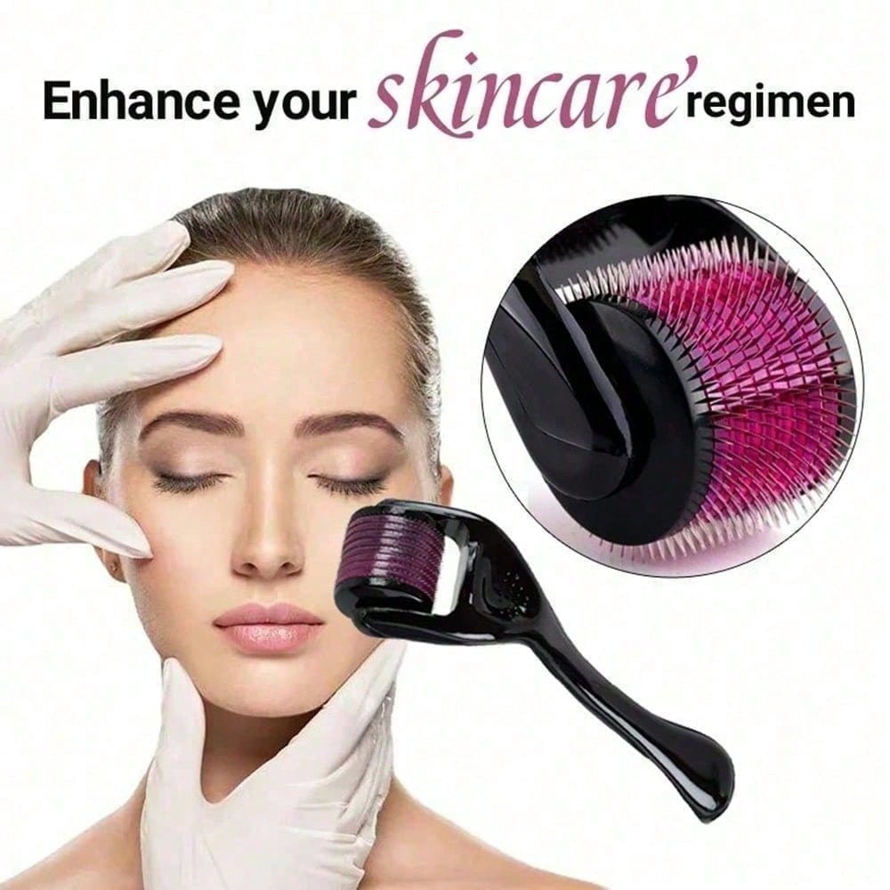 

1pc Derma Roller Micro Needles Titanium Mezoroller Microneedle Roller For Face Skin Care Hair Loss Treatment чорний