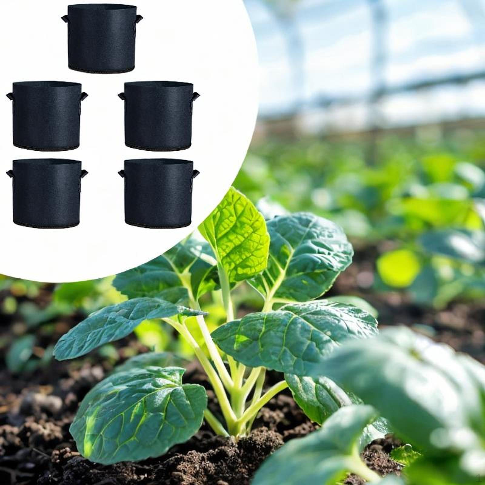 

5 шт. мешков для выращивания растений, аэрационные ткани, горшки, эффективные, удобные, прочные, с ручками для 1 Gallon