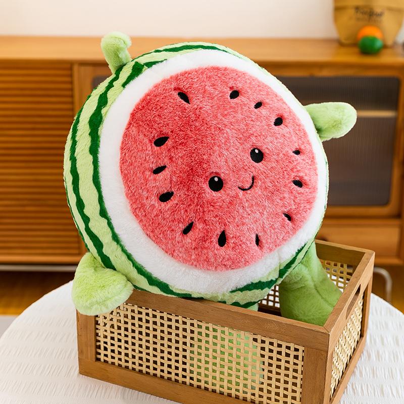 Hugging Watermelon Plush Toy Soothing Doll Round Sleeping Pillow Cloth Doll Children's Birthday Gift for Girls